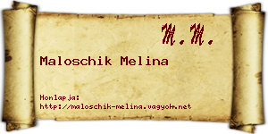 Maloschik Melina névjegykártya